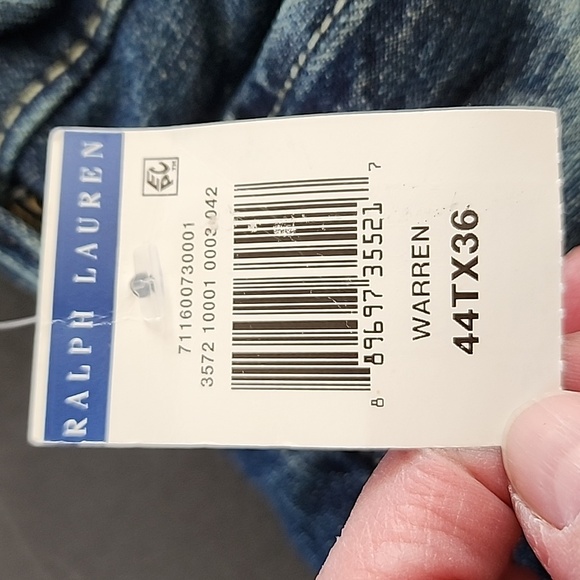 NWT Polo Ralph Lauren 44T x 36 Classic 867 Warren Jeans Medium Dark Blue Wash - Picture 11 of 11